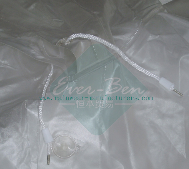 China pvc mac drawing string hood